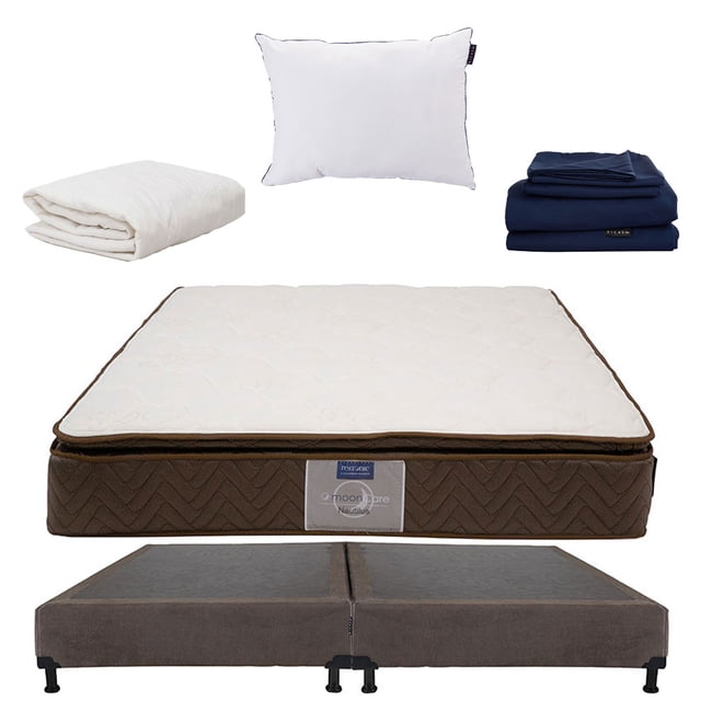 Colchón King Size Restonic Nautilus con Box Almohada One Sábanas Softy Protector de Colchón