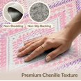 thumbnail image 6 of ODIKA 9'x12' Washable Area Rug Pink Boho Checkered Lattice Purple Charm Bold Checkerboard Grid for Master Suite, California King, Under Bed, Non-Shedding, Easy Care, 6 of 7