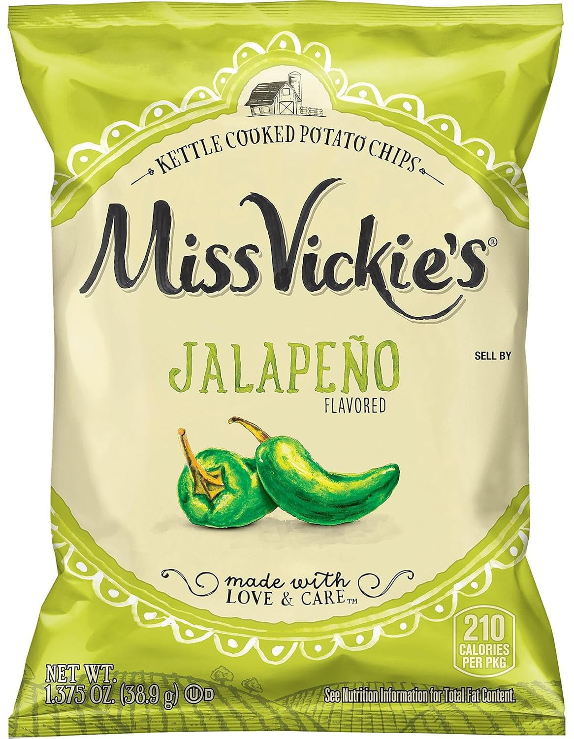 Kettle Cooked Potato Chips by Miss Vickie's Value Pack Bundled by SUPERDEALS | 1.375 Oz Bag | Jalapeno | Pack of 12 with mystery bonus gift
