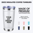 thumbnail image 2 of Personalized Custom Tumbler 20oz Stainless Steel Coffee Cup with Lid & Straw Double Wall Insulated Tumbler with Colorful Text Logo Photo, 2 of 5