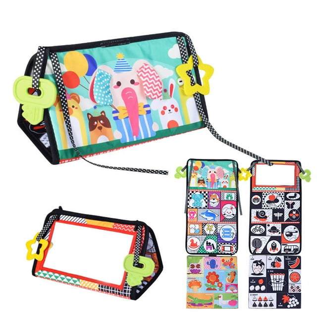 Baby Cloth Book Sensory Toy for High Contrast Montessori Prone Learning Activity with Soft Fabric Educational Development
