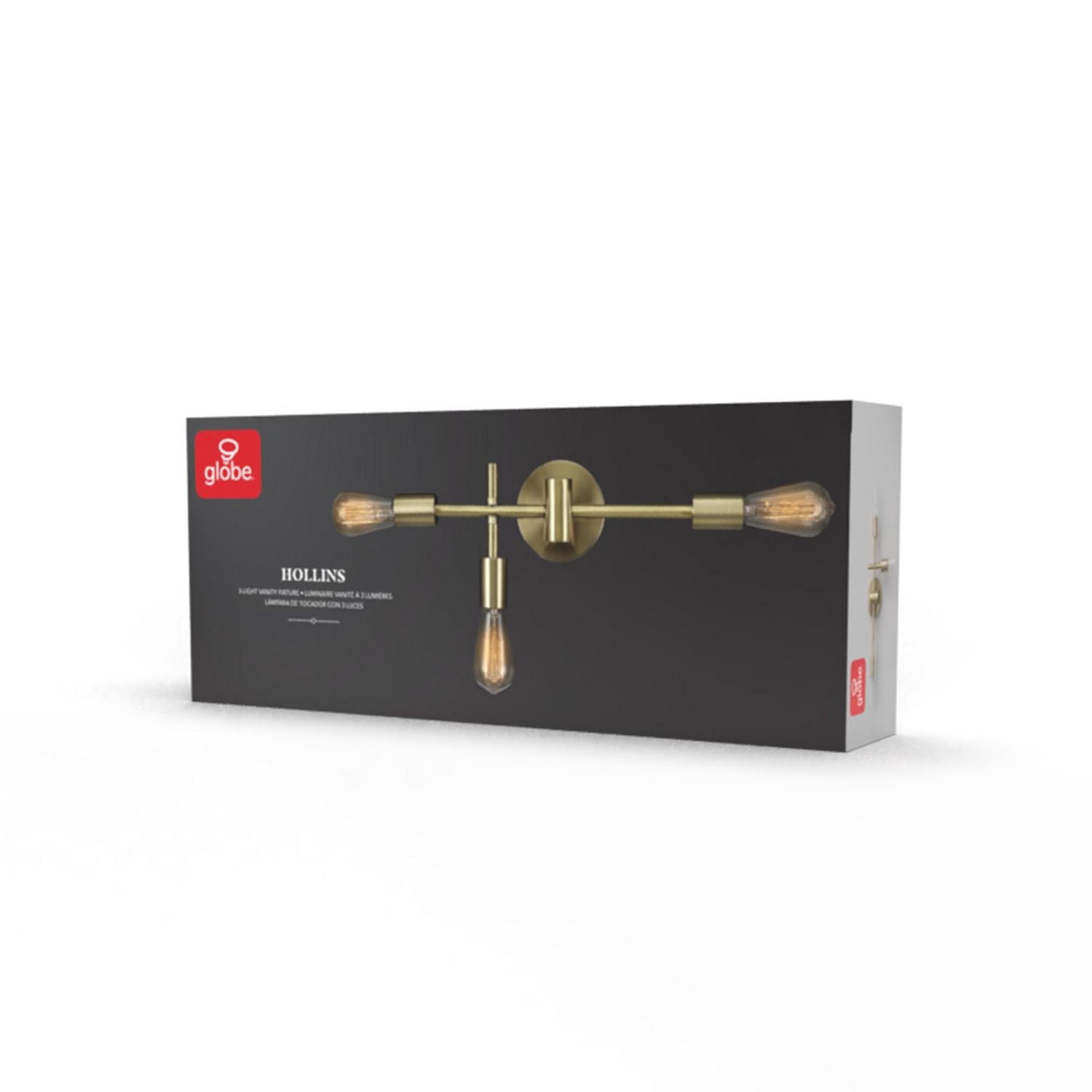 Applique murale à 3 têtes Hollins de 18 po, laiton mat