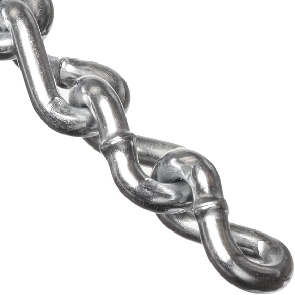 Campbell 0722527 Low Carbon Steel Twist Link Machine Chainon Reel, Zinc Plated, 2/0 Trade, 0.18" Diameter, 70' Length, 520 lbs Load Capacity