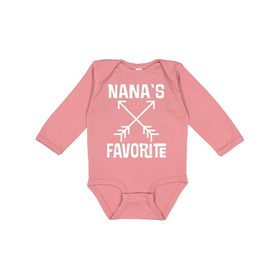 Inktastic Nanas Favorite Grandson Gift Boys or Girls Long Sleeve Baby Bodysuit