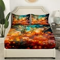 thumbnail image 3 of 3D Butterfly Bed Sheets Set Full Size, Orange Butterfly Tie Dye Flower Print Sheets,Fantasy Butterfly Aesthetic Art 4 Pieces Soft Sheet Set with 2 Pillowcases (//Women), 3 of 6