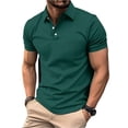 thumbnail image 2 of Qwertyu Men Short Sleeve Polo Shirts for Men Golf Shirts with Pocket Casual Work Athletic Collared T-Shirts Army Green 3XL, 2 of 3