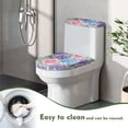 thumbnail image 4 of HELLHERO Hydrangea Floral Toilet Seat Covers, Washable and Reusable Easy to Install Polyester Toilet Seat Protector, 4 of 8