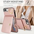 thumbnail image 6 of Allytechgroup iPhone 8 Plus/ 7 Plus Wallet Case, Ring Holder Stand Cards Slots Shockproof Retro Flip Back Cover Phone Case for Apple iPhone 8 Plus/ 7 Plus, Rosegold, 6 of 8