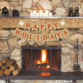thumbnail image 5 of Pudodo, Cartel De Arpillera De Yute, Felices Fiestas, Con Copo De Nieve, Mantel Para Fiesta De Navidad De Invierno, Suministro De Decoración Para Chimenea, 5 of 5