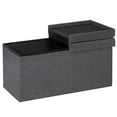 thumbnail image 2 of Costway 30'' Folding Storage Ottoman W/Lift Top Bed End Bench 80L Storage Space Dark Grey, 2 of 11