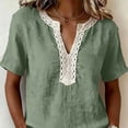 thumbnail image 4 of Fewfanhot Summer Tops for Women 2026 Short Sleeve Shirts V Neck Trendy Spring Clothes Vacation Boho Tops, 4 of 7