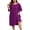 GrapePurple1, variant on 100% Cotton Nightgowns for Plus Size Women Pleated Soft Sleepwear with Pockets