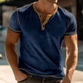 thumbnail image 2 of zfhfof Men's Fashion Henley Shirt Classic Short Sleeve Lightweight Button Cotton T-Shirt Casual Basic Tops, 2 of 6