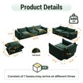 thumbnail image 2 of The Magic Home Convertible Modular L-Shaped Chenille Sectional Sofa Sofas, Green, 2 of 12