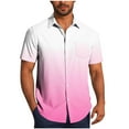 thumbnail image 3 of QIUOMBBP Vacation Shirts for Men Plus Size Casual Lightweight Summer Hawaiian Tshirts Gradient Short Sleeve Button Down Tees with Pocket Pink XXXXXL, 3 of 7