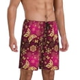 thumbnail image 2 of Balery Golden Snowflakes And And Butterflies Pantalones cortos de pijama de punto de algodón para hombre con cinturilla y bolsillos-4X-Large, 2 of 6