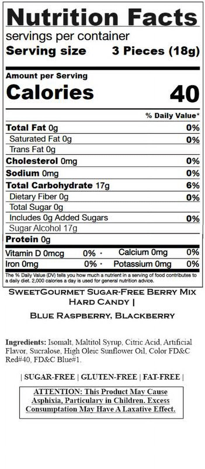 SweetGourmet Sugar-Free Berry Mix Hard Candy | Blue Raspberry, Blackberry | 4 Pounds