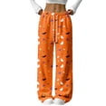 thumbnail image 2 of Halloween Pajama Pants Women Cute Funny Pumpkin Ghost Print Flannel Pajamas Casual Elastic Waist Sleep Lounge Pants Fall Pajamas, 2 of 4