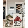thumbnail image 4 of Christmas Garden Flags 12.5x18 Inch Double Sided, Oh Fudge Funny Hat Small Seasonal Decoration for Holiday Xmas Winter Yard Outside Outdoor, 4 of 6