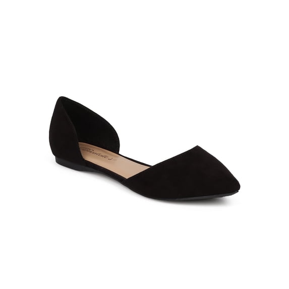 New Women Breckelles Dolley-52 Faux Suede Pointy Toe d'Orsay Flat