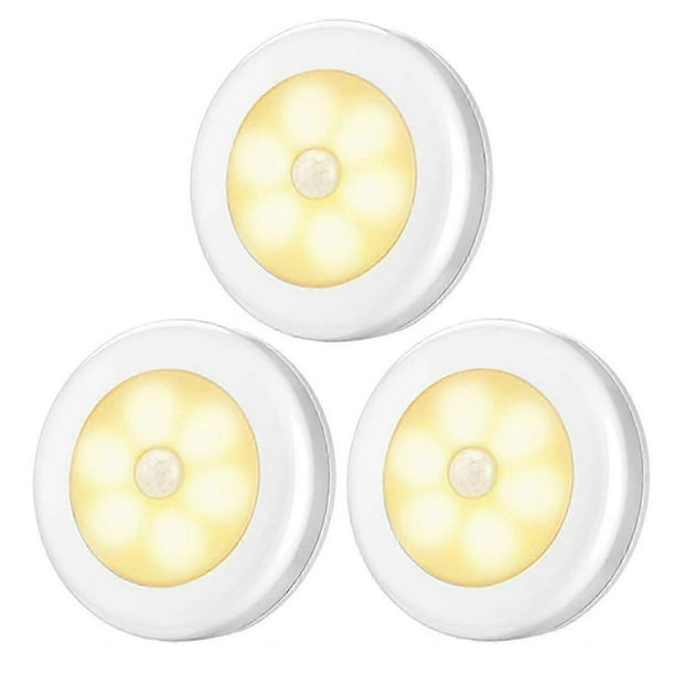 Night Light Creative 6 LEDs Eye Protection Motion Sensor Round Closet Lamp for Bedroom