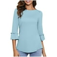 thumbnail image 1 of WEAIXIMIUNG T-Shirts Col Rond pour Femmes Saint-Valentin Manches Bouffantes Décontractées Blouses Habillées Tops d'Été, 1 of 6