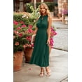 thumbnail image 4 of Vestido PRETTYGARDEN Midi Verde XL sin Mangas con Cuello en V y Puntitos Suizos, 4 of 8