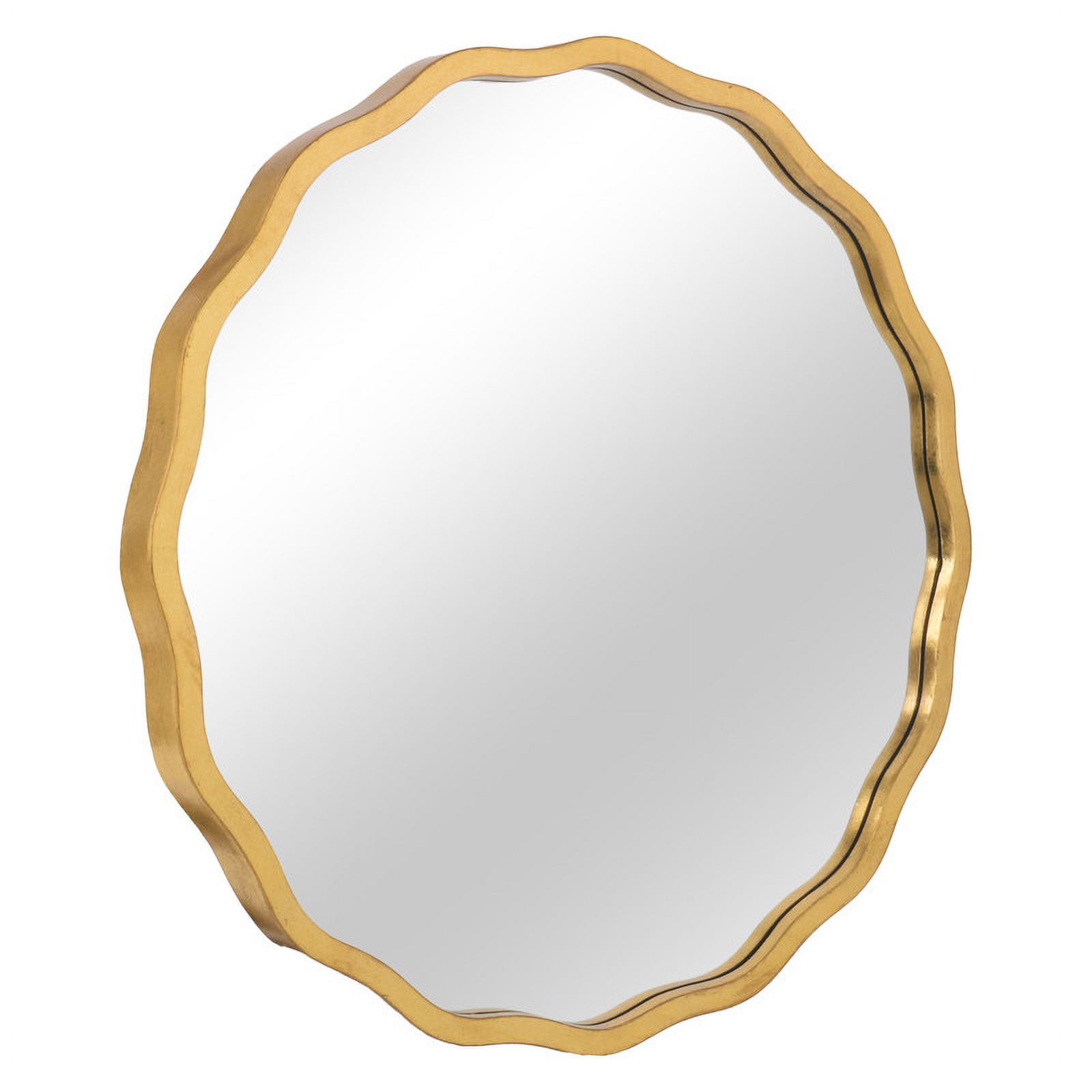 Ripples Gold Round Metal Modern Wall Mirror