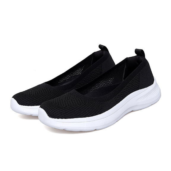 YOURDIARY Women's Slip On Walking Shoes Breathable Knit Low Vamp Comfortable Non Slip Casual Sneakers