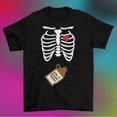 thumbnail image 5 of Old Glory Mens Growler Baby Pregnant Skeleton Halloween Costume Short Sleeve T Shirt, 5 of 5