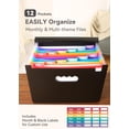 thumbnail image 2 of Organizador de archivos con forma de acordeón SorTrax, 12 bolsillos mensuales, negro, 2 of 6