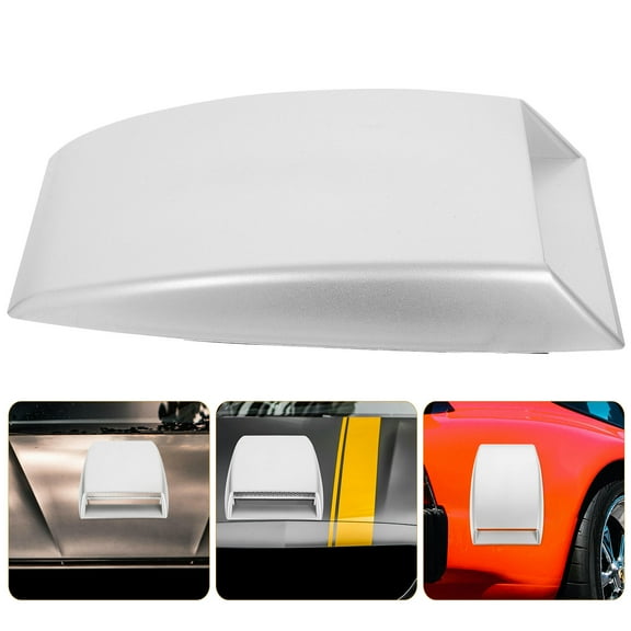 Pretyzoom Car Exterior Hood Scoop ABS Silver for DIY Projects 1Pack