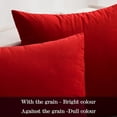 thumbnail image 2 of Pack of 2 Christmas Bright Red Velvet Throw Pillow Covers 18x18 Inch Soft Solid Decorative Square Cushion Cases for Couch Sofa Bedroom, 2 of 6