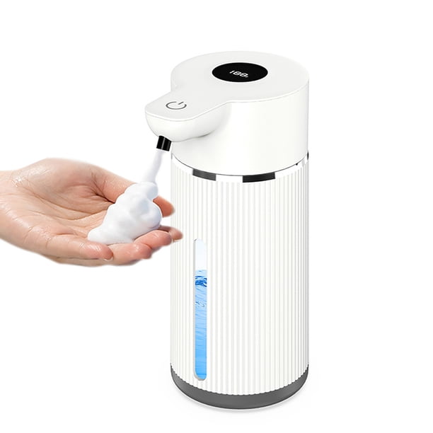 Dispensador de jabón automático sin contacto, volumen para líquido espeso y fino, dispensador de jabón de manos a batería, dispensador de jabón para platos para cocina y baño, dispensador de jabón