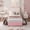 Pink + white, variant on LED Upholstered Platform Bed Frame with 2 Storage Drawers, Adjustable Double Wave Velvet Headboard No Box Spring