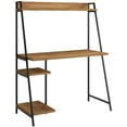 thumbnail image 1 of Pemberly Row Mid-Century Engineered Wood Computer Desk with Hutch in Brown, 1 of 10