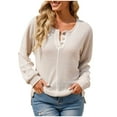 thumbnail image 2 of Summer Savings Clearance!GaThRRgYP Workout Tops for Women,Womens Plus Size Tops Clearance under $5,Women's Spring Fashion Round Neck Knit Pullover Top Long Sleeve Round-Neck Blouses Shirts, 2 of 4