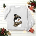 thumbnail image 4 of Women's Snowman Graphic Sweatshirt Crew Neck Long Sleeve Snowflake Sleeve Casual Pullover Top, 4 of 6