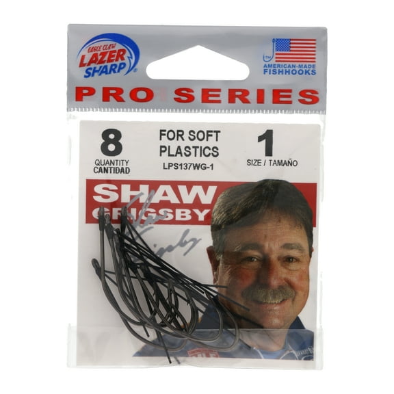 Lazer Sharp LPS137WG-1 Weedless Neko Hook, Size 1, 8 Count