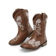 thumbnail image 3 of DREAM PAIRS Girls' Cowboy Boots, Mid Calf Western Cowgirl Boots with Floral Embroidery for Toddler, Little & Big Kids, 3 of 6