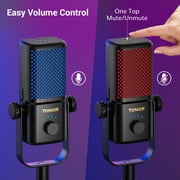 TONOR Xbox Microphone, RGB Condenser Streaming Mic with 30H Battery Life, Low Noise, Monitoring, Gain Control, One Tap Mute, Fast Charging, Compatible with Capture Card TCX3