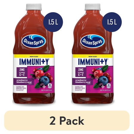 (2 pack) Ocean Spray® Immunity Cranberry Blueberry Acai Flavored Juice Drink, 50.7 Fl Oz Bottle