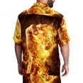 thumbnail image 4 of Men's Hawaiian Short Set, 2 Piece Set for Men, Mens Vacation Outfits, Fire Art Fist, Mens Matching Shirt and Shorts Set, 4 of 6