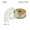 thumbnail image 2 of 1.5 Inch 20 Yard Star Organza Sheer Ribbon Sparkly Snow Yarn Ribbon Beige for Gift Wrapping Cake Box Bow, 2 of 6