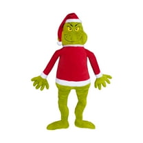 Grinch Jumbo Plush, 48 Inches Tall, Dressed in a Santa Shirt and Hat, by Ruz