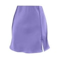 thumbnail image 3 of DuoJiaJ Womens Skirts Summer Dressy Casual High Waisted Ruffle A Line Silk Satin Skirts A Line Skirts Women Blue L, 3 of 3