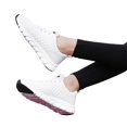 thumbnail image 4 of Flying Woven Mesh Running Shoes For Women, Lace Up Low Top Sports Sneakers, Daily Jogging Casual Athletic Footwear White 38, 4 of 5