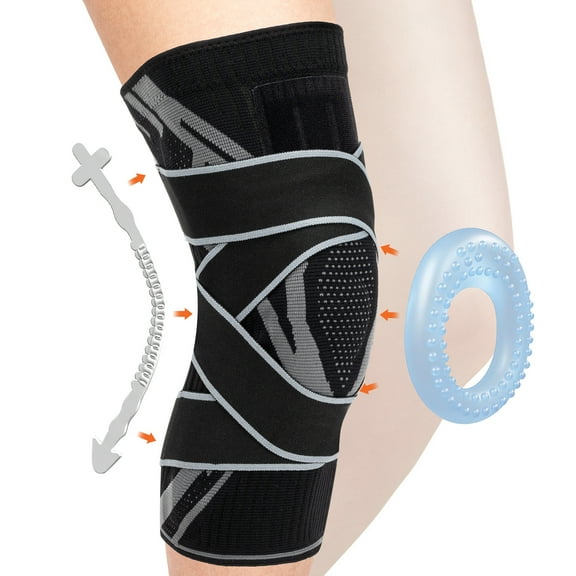Knee Brace Sleeve Support for Men & Women， Knee Compression for Arthritis Pain Relief，Breathable, Black - M