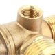 thumbnail image 2 of Connecteur de tube de clapet anti-retour fileté mâle pour compresseur d'air en laiton à 3 ports, 2 of 2