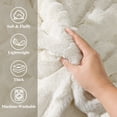 thumbnail image 6 of MJIAexp Faux Fur Throw Blanket for Couch, Cozy Soft Plush Thick Fuzzy Comfy Bubble Blanket and Fuzzy Plush Rabbit Fur Blanket for Sofa Bedroom Living Room, 60" x 80" Beige, 6 of 9